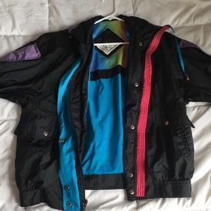 multicolored track jacket